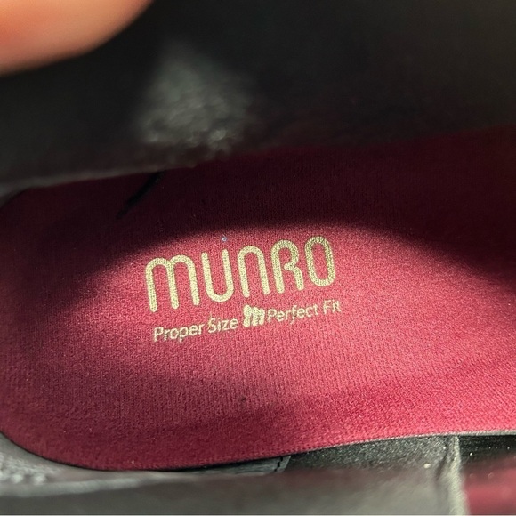 Munro American Drew Monk 2 Strap Black Suede Wedge Ankle Boots Size 11 - Picture 12 of 14